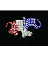 Patriotic Jewelry Rhinestone Republican Elephant Brooch Pin GOP Elephant... - £14.08 GBP