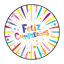 30 FELIZ CUMPLEANOS ENVELOPE SEALS STICKERS LABELS TAGS 1.5&quot; SPANISH BIR... - £6.29 GBP