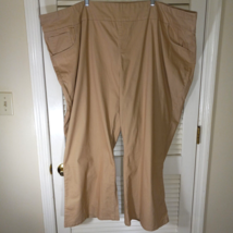 Woman Within Pants Size 38W Petite Pull On Tan Stretch Wide Leg Stretch ... - $15.95
