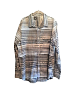 Mens 2X Teal Blue and Gray Striped Shirt Zoo York Long Sleeve - £18.71 GBP