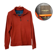 U.S. Polo Assn Men’s M Rust Orange Quarter Zip Pullover Sweater Knit - $371.47 MXN