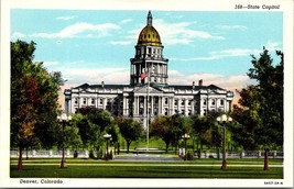 Denver Colorado State Capitol Building Linen UNP 1930-1945 Vintage Postcard - £6.08 GBP