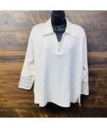 Annabella Mode Women Sweater M Ivory Embellish Bling Rhinestones Lace Fr... - $1,494.49 MXN Annabella Mode Women Sweater M Ivory Embellish Bling Rhinestones Lace Fr... - $1,494.49 MXN