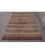 Khorjin Barjasta Striped Rug, 5x7 Handmade Afghan Rug - £510.90 GBP