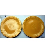 Lot 2 unsigned Vntg Yellow Fiestaware lunch plate wet ft sager pin botto... - £10.83 GBP