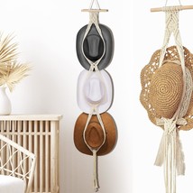 Macrame Hat Hangers Boho Hat Rack Cowboy Hat Hanger Back Of Door Hat Org... - £12.78 GBP