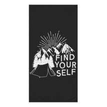 Find Yourself Personalized Beach Towel: Vintage Tent Illustration, Black... - $46.35