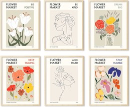 Flower Market Wall Art Prints Botanical Aesthetic Decor Minimalist Poster - $20.99