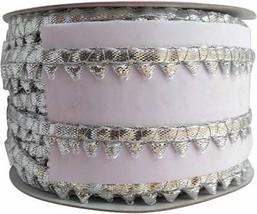 Gota Patti Mini Triangle Design Silver Trim Samosa Lace Border for Saree... - $17.28
