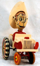 Marx Tin Lithographed Windup Sheriff Sam and His Whoopee Car Jeep Works Great - $189.95