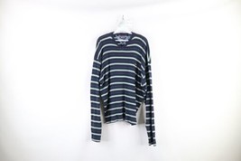 Vintage 90s Tommy Hilfiger Mens Large Faded Striped Thermal Waffle Knit T-Shirt - £39.40 GBP