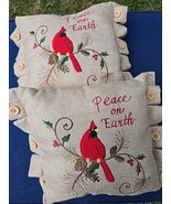 Pair of Decorative Peace On Earth Pillow With Cardinal On Branch Red Bir... - $519.68 MXN