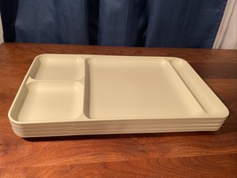 Lot of 4 Tupperware Divided Stackable Food Trays White TV Dinner, Food Service - £13.41 GBP