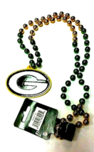 Green Bay Packers Official Merch Fan Gear Mardi Gras Beads W/ Medallion ... - £6.92 GBP