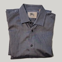 Burberry Men Dress Shirt Size 16 (22x31x25&quot;) Gray Stripes - £75.39 GBP