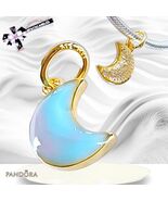 PANDORA 14k Sparkling Crescent Moon Charm Pendant 764275C01 US SELLER  - $1,168.62 MXN