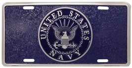 US Navy Blue Textured 6&quot;x12&quot; Aluminum License Plate - Officially Licensed - $4.89