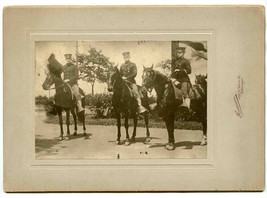 Cavalry Photo 3 Mounted Soldiers by Hansen Clark St Chicago Illinois 1910&#39;s - £124.31 GBP