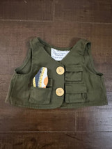 Build a Bear Workshop Fishing Vest With Wooden Fish Bear Accessory For P... - $14.73