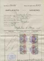 1914-15 Mexico Mining Tax Document Banco de Oro Gold Mine Sonora Revenue... - £107.18 GBP