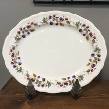 Aynsley Bramble Time Oval Serving Platter 14&quot; Berries Scalloped England ... - $121.51