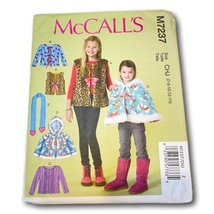 McCalls Pattern M7237 Girsl 8 to 14  Vests Jacket Cape Scarf Sewing - $14.85