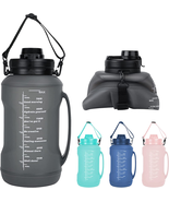 Collapsible Water Bottles, 2L/64OZ Travel Water Bottle Bottle with Straw... - £21.77 GBP