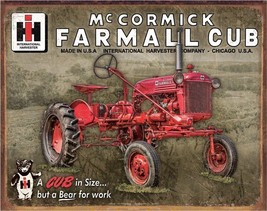 New McCormick Farmall Cub Decorative Metal Tin Sign Made in the USA Tractors - £9.25 GBP