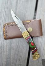 Premium Damascus Pocket Knife – Folding Blade,Tactical EDC Hunting Campi... - $23.75