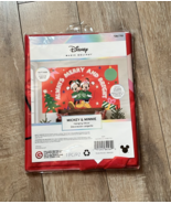 Mickey Minnie Mouse Christmas Banner Disney Merry &amp; Bright 7.8 Ft. Backdrop - €20,09 EUR