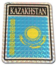 AES Wholesale Lot 6 Kazakhstan Country Flag Reflective Decal Bumper Sticker - $8.88