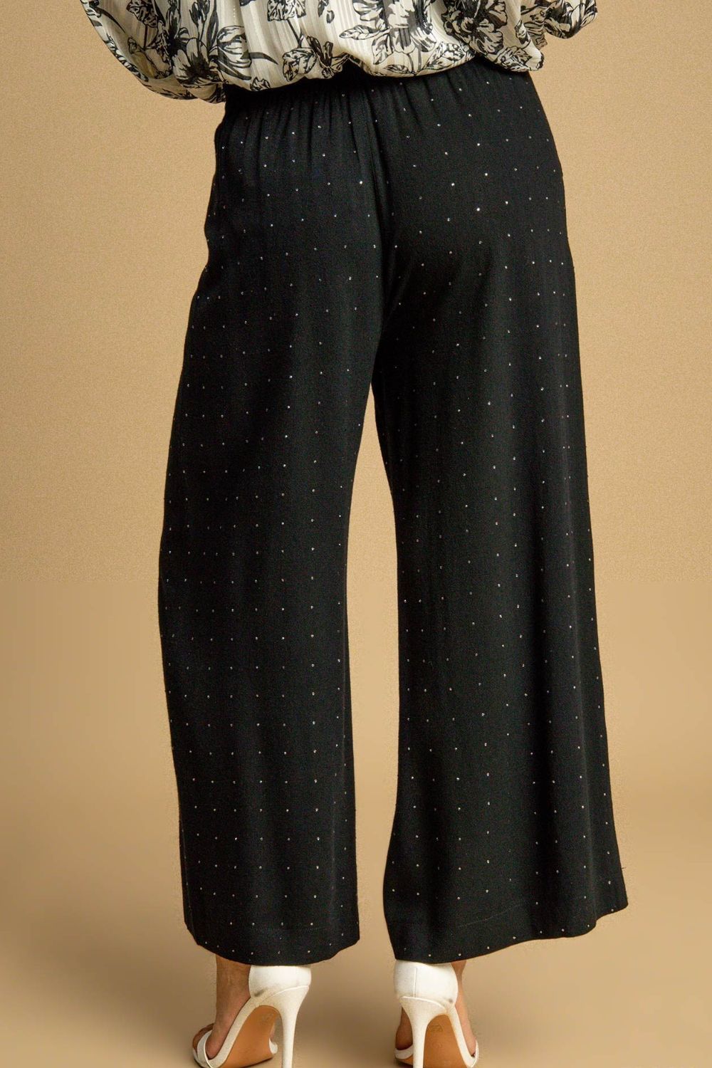 Umgee Full Size High Waisted Embellished Linen Pants Plus Size Item image 3