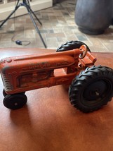 Vintage Hubley Jr Kiddie Toy Orange Farm Tractor~Steel Metal~Die Cast~1960&#39;s - £23.78 GBP