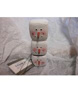 Crossroads &quot;3 Stacked Marshmallow Snowmen&quot; Figurine 4&quot; NWT - $182.94 MXN