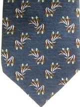 GORGEOUS Jhane Barnes Blue With Silver and Burgundy Waves Japan Silk Tie - £26.97 GBP