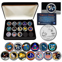 Apollo Space Missions U.S Quarters 13-Coin Complete Set Nasa Program With Box - £44.95 GBP