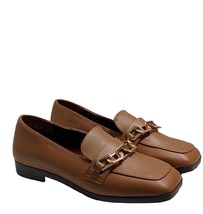 Bamboo Advantage 07 Brown Vegan Leather Chain Loafer Flats Size 8.5 New ... - £15.66 GBP