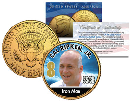 CAL RIPKEN JR. ** Baseball Legends ** JFK Half Dollar 24K Gold Plated U.... - $12.95