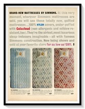 Simmons Quilted Celacloud Mattresses Print Ad Vintage 1962 Magazine Adve... - £7.73 GBP