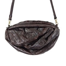 Vintage Eelskin Purse Shoulder Bag Medium Dark Chocolate Brown Crossbody - £35.94 GBP