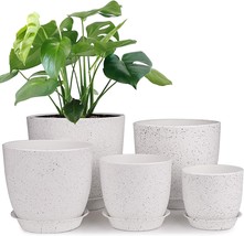 HOMENOTE Plastic Planter 7/6/5.5/4.8/4.5 Inch Flower Pot Indoor Modern - £28.76 GBP