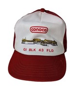 Conoco Oil Worker Trucker Hat Reynolds Made USA GI 43 FLD Red Vtg Sm-Medium - $61.75 CAD