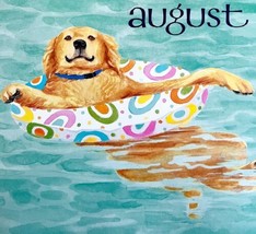 Golden Retriever Pool August Dog Days Poster Calendar 14 x 11&quot; Art Leigh... - £23.58 GBP