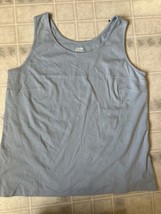 Lands&#39; End Solid Pale Blue Interlock Layering Tank Top Size 1X Darts - $23.19