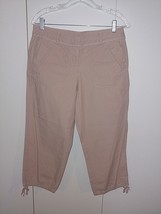 LOFT/ANN Taylor Ladies Brown 100% Cotton Cropped PANTS-4-GENTLY WORN-TIE On Leg - £6.85 GBP