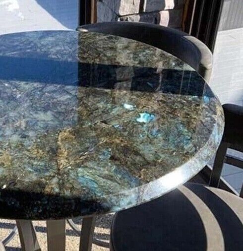 Round Shape Handmade Furniture Labradorite Stone Side Table A Captivating Accent Item image 2