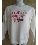 NWT Hanes Soft Sweats XXL Love You Glitzy Graphic Crew Neck  Sweatshirt White - $12.86
