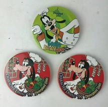 Vintage 1999 Disneyland Goofy&#39;s Kitchen Character Dining Pin Pinback Buttons 3 - £18.77 GBP