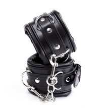 Adjustable Handcuffs Wrist Ankle Bracelets Sm Adult Plush Pu Leather Bon... - $24.69