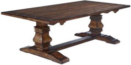 Dining Table Tuscan Harvest Aged Plank Top Heavy Carved Legs Rustic Pecan 10-Ft - £4,227.79 GBP